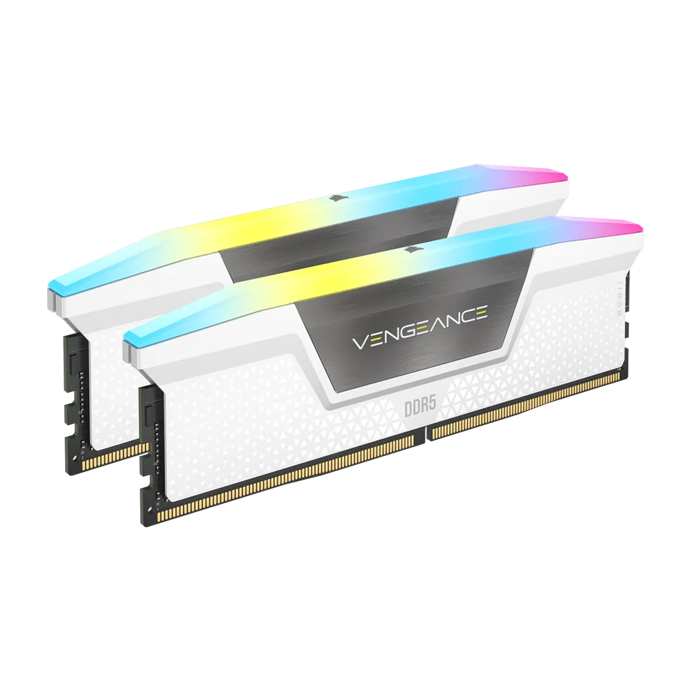 رم کامپیوتر Corsair Vengeance RGB DDR5 32GB Dual 5200MHz CL40 - ‌White